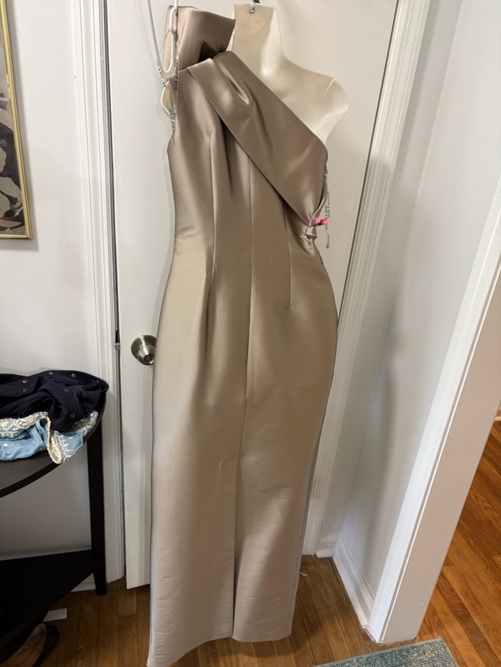 Sachin + Babi One-Shoulder Maxi Dress in Taupe with Bow Detail - Picture 8 of 15
